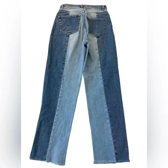 PacSun 90’s Colorblock Two-Tone High Rise Straight Leg Jeans - Picture 8 of 12